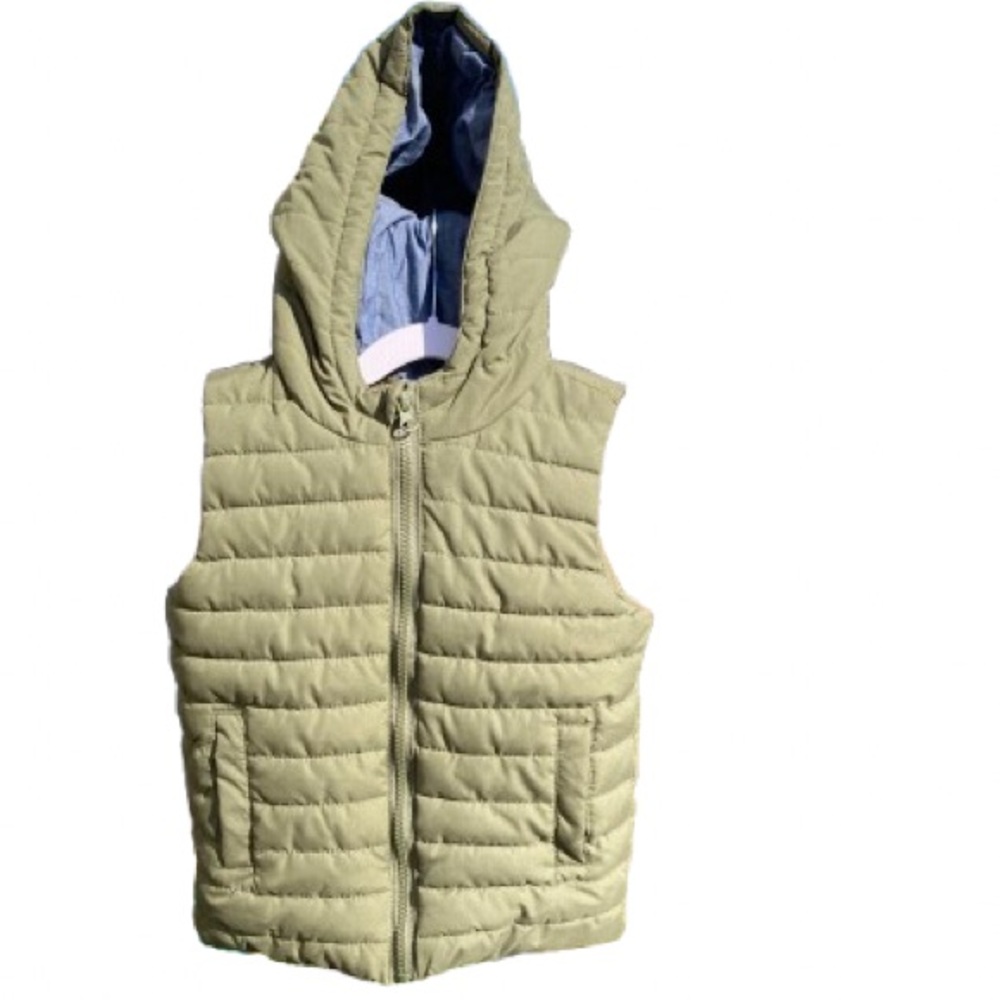 Peyton & Parker Army Green Hooded Puffer Vest Unisex 5T